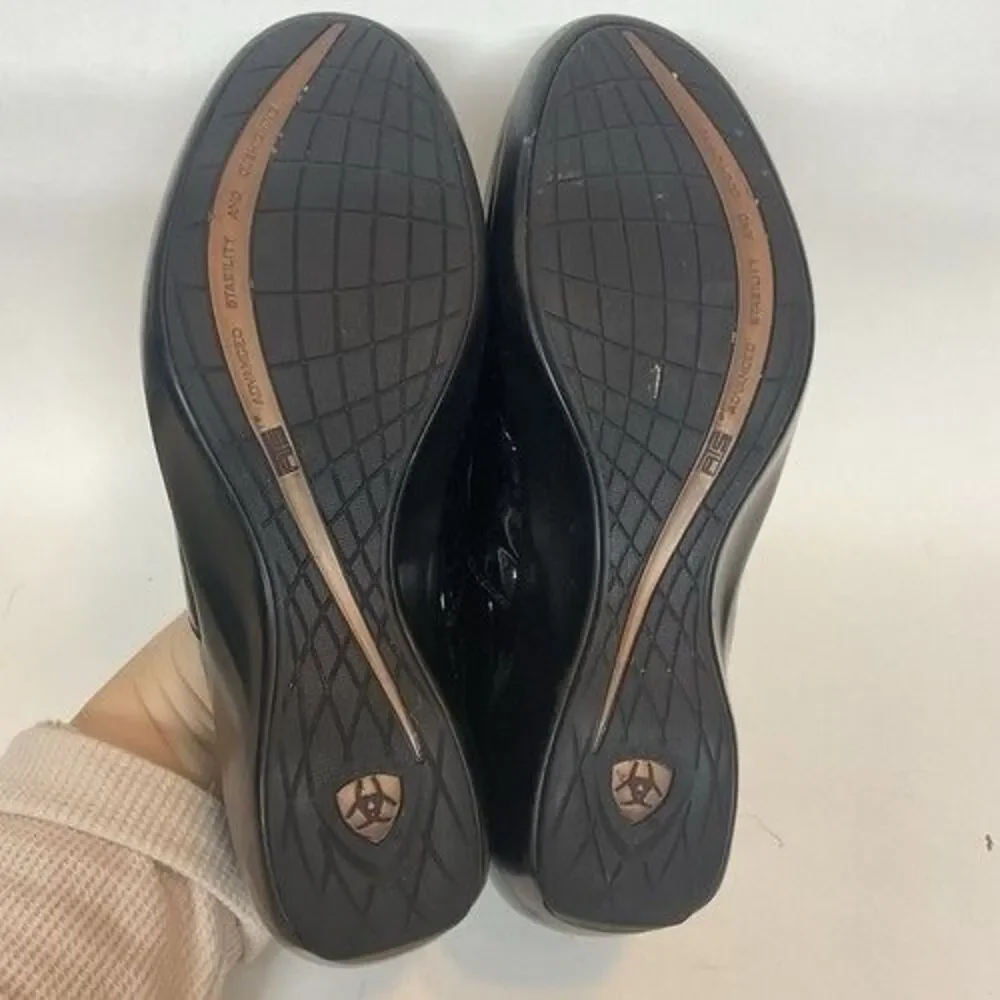 Ariat Black Leather Patent Western Casual Clog Shoes Women Size 10B - Picture 3 of 12